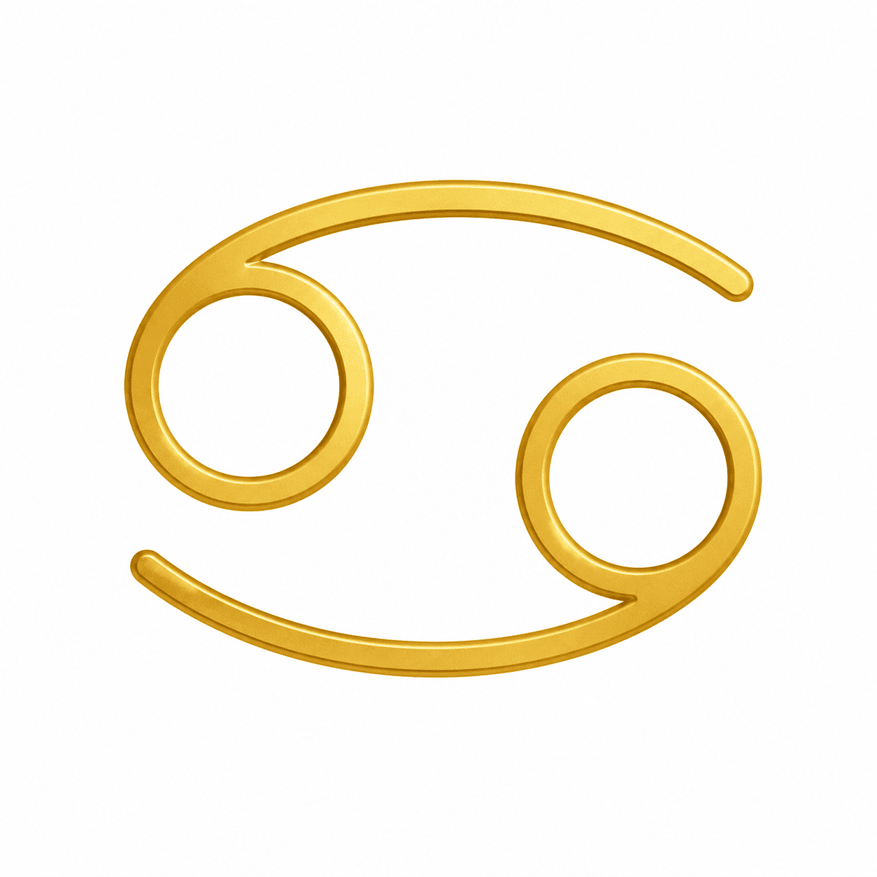 Gold Cancer zodiac sign glyph representing emotional depth, protection, and nurturing expression in Your Zodiacal Configuration