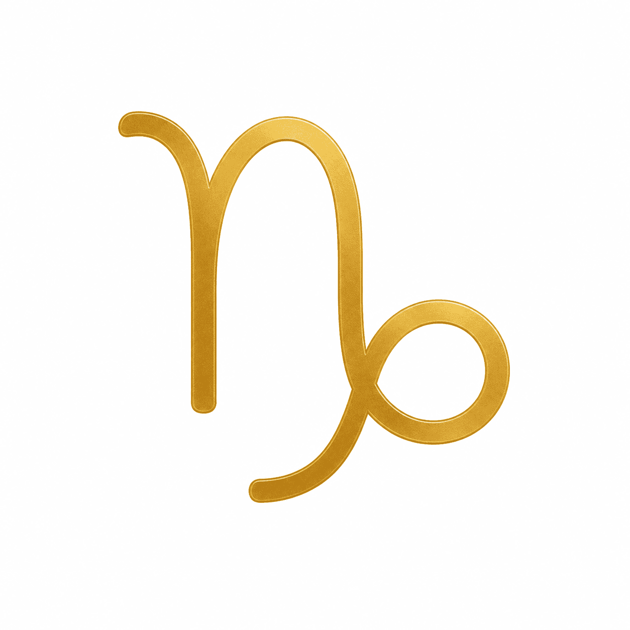 Gold Capricorn zodiac sign glyph representing discipline, structure, and purposeful expression in Your Zodiacal Configuration