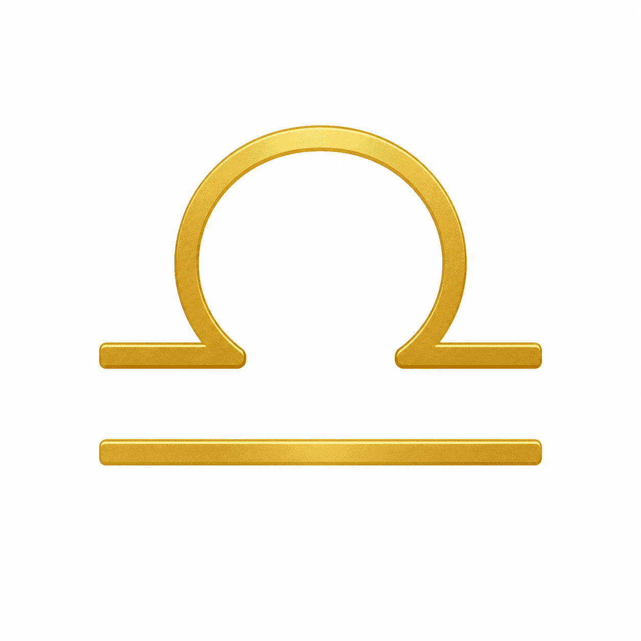 Gold Libra zodiac sign glyph representing balance, harmony, and relational expression in Your Zodiacal Configuration