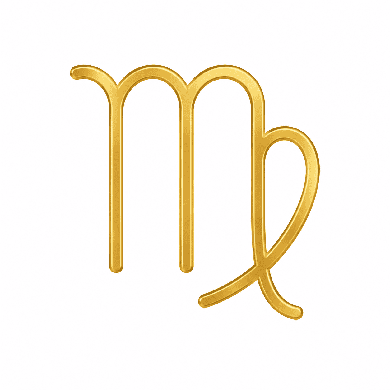 Gold Virgo zodiac sign glyph representing discernment, refinement, and practical expression in Your Zodiacal Configuration