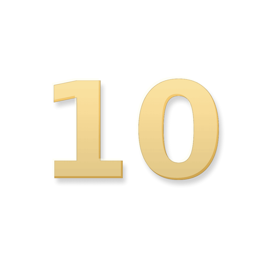 Gold 10 number marker representing the Tenth House and vocation themes in Your Zodiacal Configuration.
