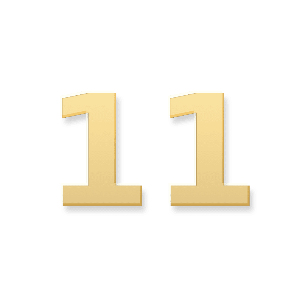 Gold 11 number marker representing the Eleventh House and community themes in Your Zodiacal Configuration.
