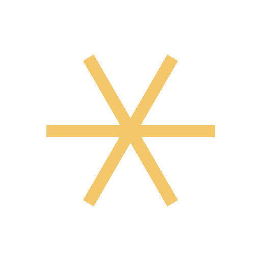 Gold sextile glyph representing a 60-degree astrological aspect