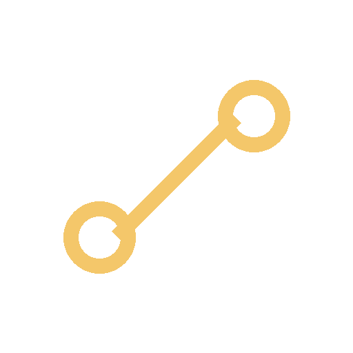 Gold opposition glyph representing a 180-degree astrological aspect