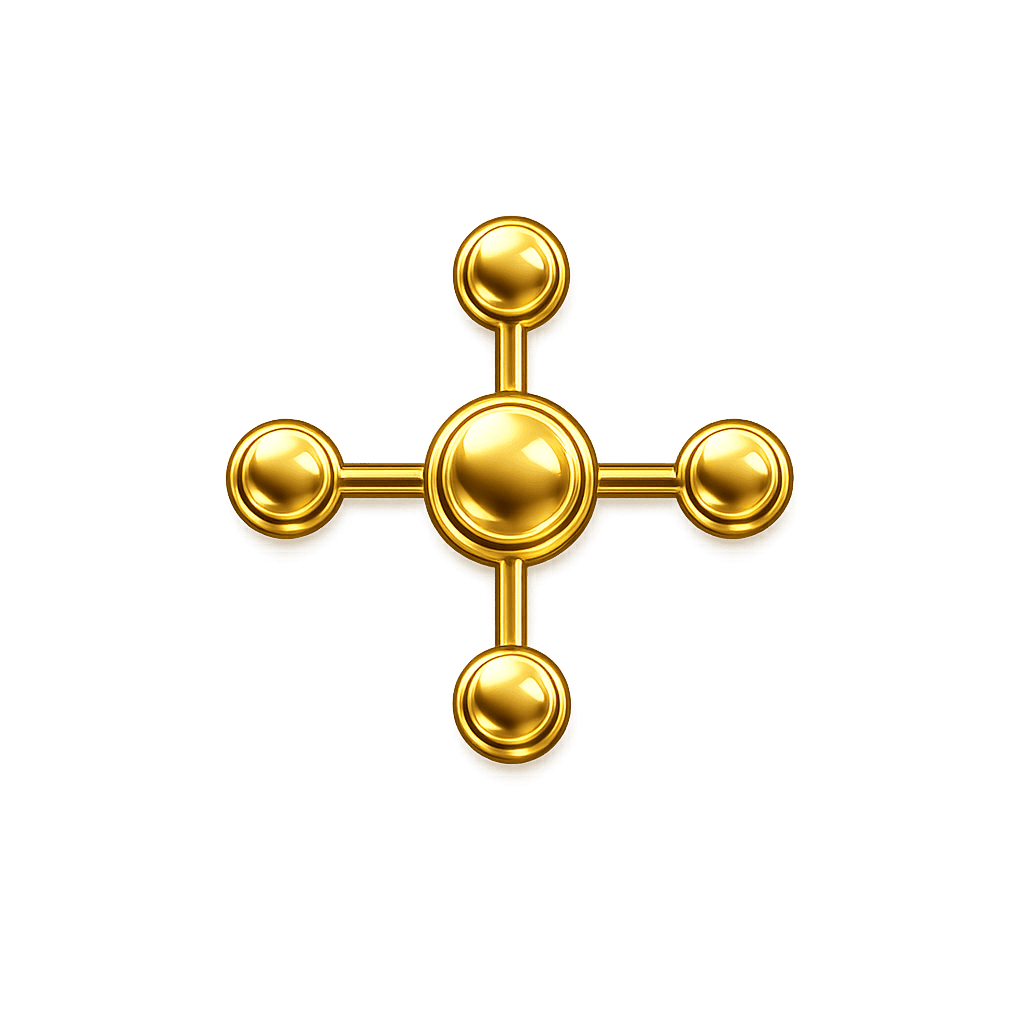 Gold balanced pattern representing an element that is moderately represented within a natal chart