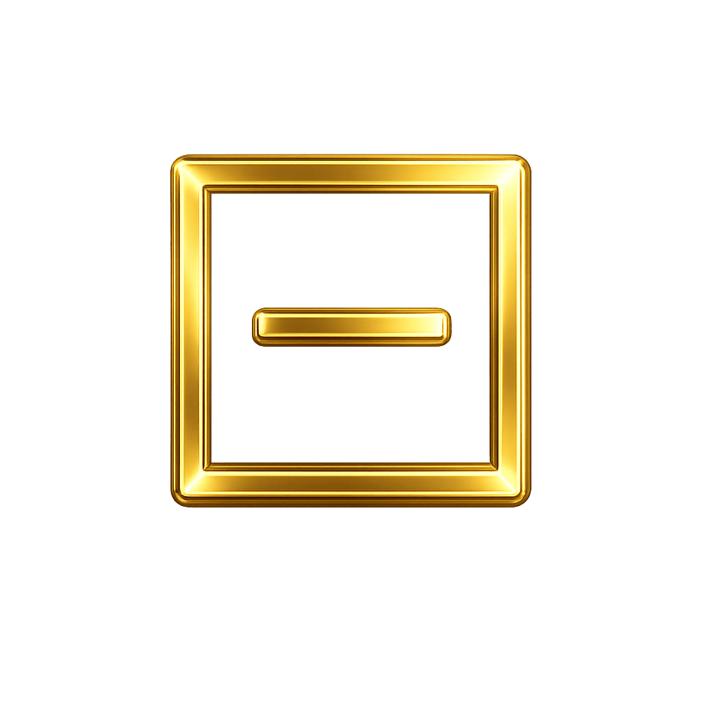 Polished gold square with a centered horizontal line representing the Fixed modality